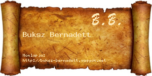 Buksz Bernadett névjegykártya